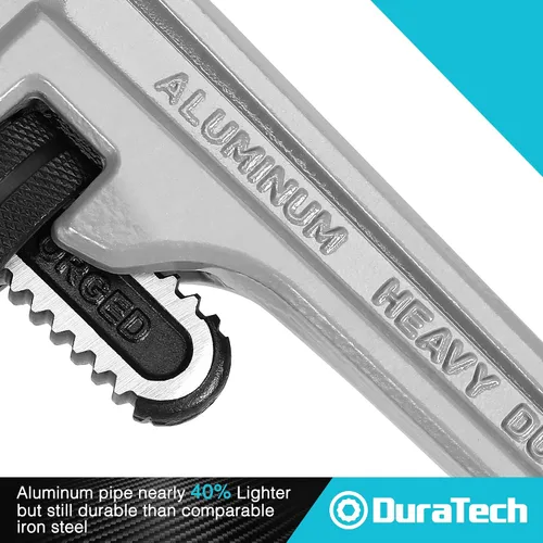 Vista 7 de DURATECH Juego de llaves ajustables de 10 pulgadas y 3 piezas de llaves de tubo recto de aluminio resistente, 10, 14, 18 pulgadas