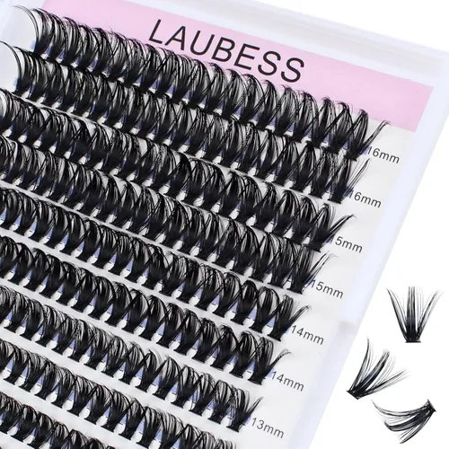 Vista 10 de Extensiones de pestañas en racimo individuales 10D+20D, rizado C, longitud mixta, extensiones de pestañas en racimo