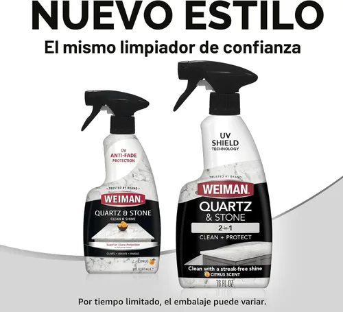 Vista 8 de Weiman Limpiador y pulido de cuarzo para encimeras (paquete de 2 con micro toalla) Limpia y brilla tus encimeras de cuarzo, islas y superficies