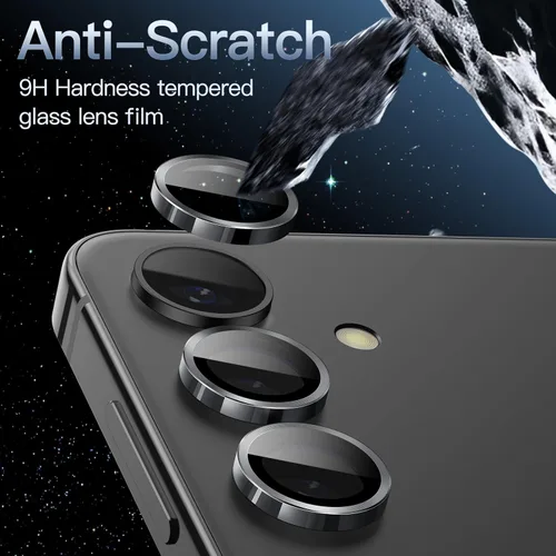 Vista 4 de JETech Protector de lente de cámara para Samsung Galaxy S24, cubierta de anillo individual de metal de vidrio templado 9H, bandeja de fácil