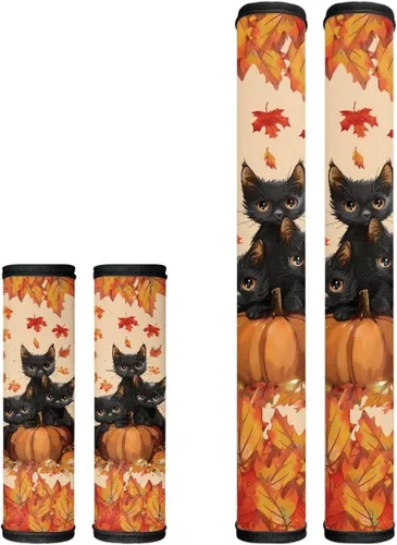 Vista 39 de Candy - Juego de 4 fundas para manija de puerta de refrigerador, decoración navideña, para cocina, mantiene tu nevera, microondas, horno