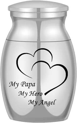 COCO Park Urnas para cenizas humanas, recuerdo funerario, recuerdo de cremación, joyería de mi papá, mi héroe, mi ángel, tamaño mini