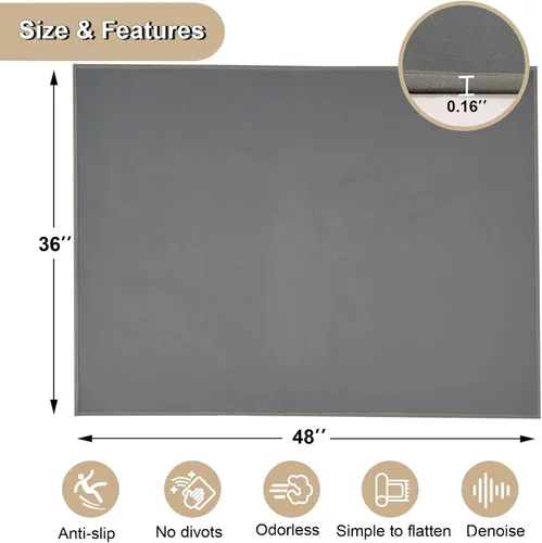 Vista 2 de Tapete para silla de oficina para suelo de madera dura, 36 x 48 pulgadas, tapete resistente para silla de escritorio para madera dura, protector