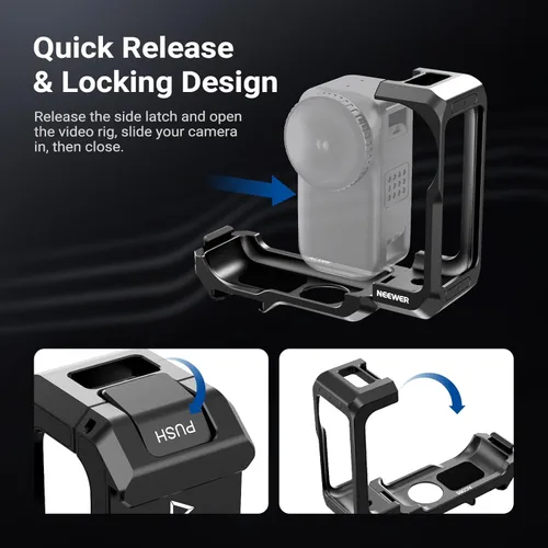Vista 2 de NEEWER Jaula para cámara compatible con cámara DJI Osmo Nano Action y accesorios de fotografía combinados, estabilizador de plataforma de video