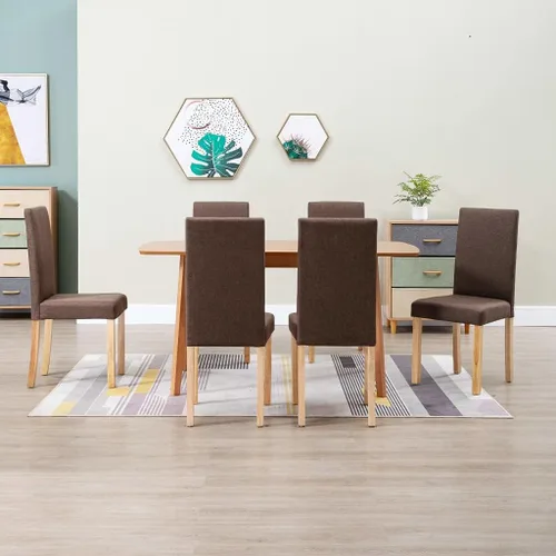 Vista 17 de Set of 2 Black Fabric Dining Chairs with Rubber Wood Frame, Traditional Design Comfortable Sturdy for Kitchen Dining Room Furniture