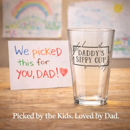 Vista 3 de COOL AF Daddy's Sippy Cup Vaso de cerveza – 16 onzas, resistente a los arañazos, divertido vaso de cerveza – Relleno de calcetines y regalos