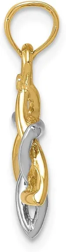 Vista 2 de Colgante de oro amarillo y blanco de 14 quilates con diseño de estrella de David de la suerte judía
