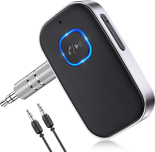 COMSOON - Receptor Bluetooth 5.0 para auto, adaptador de auxiliar con cancelación de ruido, receptor de música para estéreo, audífonos con cable,
