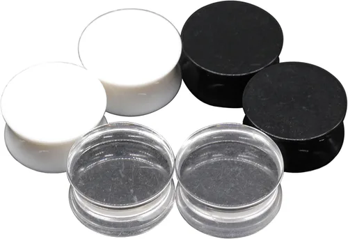 B BodyPJ Sparkles Expansionadores de tapones de oído acrílicos de color mixto, 3 pares, joyería de piercing