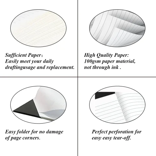 Vista 3 de Yaridar Bloc de papel rayado grande - Bloc de notas a rayas de 22 x 17 pulgadas, 50 hojas/100 páginas, bloc de notas de papel blanco de 3.53 oz/m²