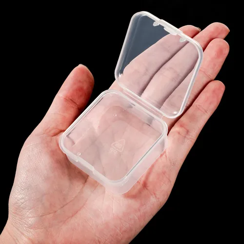 Vista 3 de SATINIOR 24 Paquetes de Recipientes Pequeños de Plástico Transparente para Almacenamiento de Cuentas Caja con Tapa con Bisagras para Almacenamiento