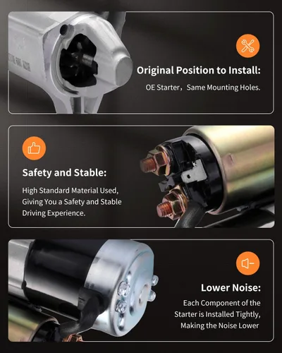 Vista 5 de OCPTY Arrancadores de arranque compatibles 17866 SMT0296 2003-2004 para Jeep Grand Cherokee 4.7L