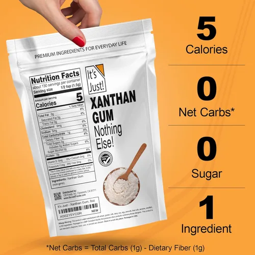 Vista 6 de It's Just - Goma xantana, 227 g, probada en lotes libres de gluten, para hornear keto, sin transgénicos, espesante para salsas, sopas, aderezos