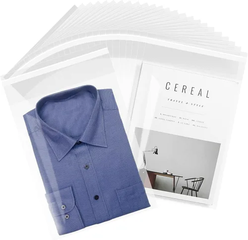 Vista 9 de 50 bolsas de celofán transparentes autosellantes de 10 x 13 pulgadas, para adaptarse a A4, ropa, camisetas, envoltorios decorativos, recuerdos