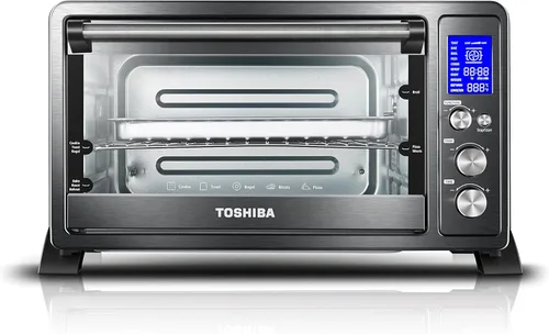 Vista 2 de Toshiba AC25CEW-BS - Horno tostador digital y horno microondas EM131A5C-BS con sensor inteligente, interior fácil de limpiar, modo ecológico