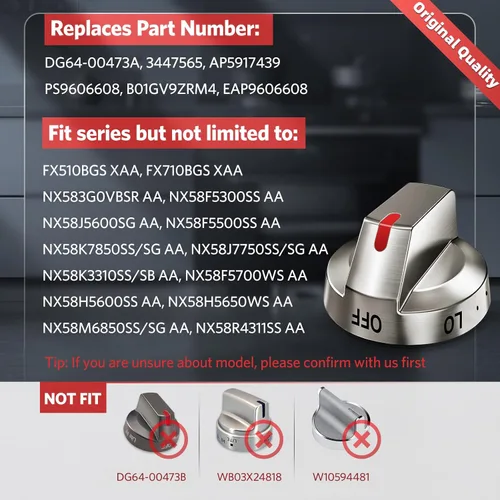 Vista 2 de DG64-00473A - Perillas de estufa y de horno, mando de control de quemador de gas, compatibles con reemplazo de perilla de estufa Samsung