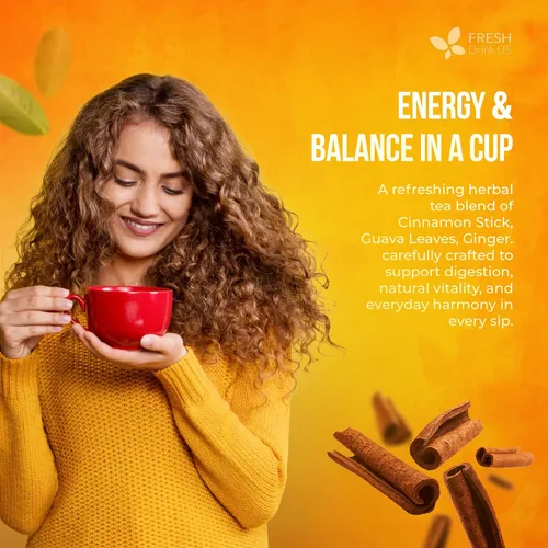 Vista 514 de FreshDrinkUS, 135 bolsas de té de jengibre y cúrcuma premium, ingredientes 100% naturales, mezcla hecha a mano de té de hierbas de cúrcuma