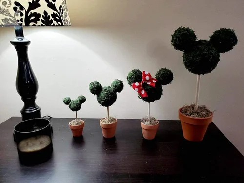 Vista 3 de Mickey or Minnie Topiary for Home Decoration, Center Pieces, Goody Bags, or Desk Displays - Perfect Small Pixie Magic Gift - 1 Topiary Included