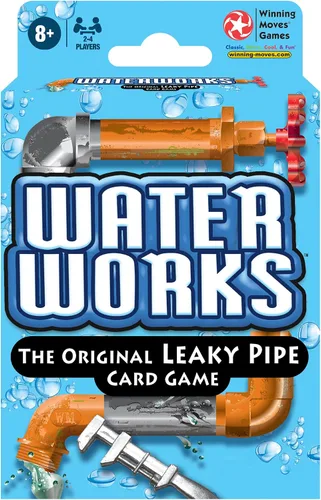 Vista 2 de Winning Moves Classic Waterworks, juego de cartas de tubería con fugas