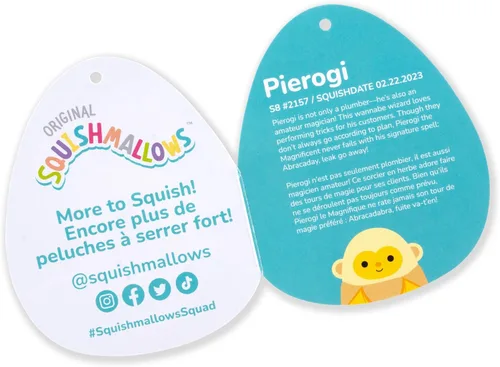 Vista 6 de Squishmallows Pierogi Banana Monkey original de 8 pulgadas - Peluche oficial de Jazwares