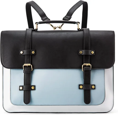 Vista 12 de ECOSUSI Bolsa de mensajero de cuero vegano para mujer, maletín de moda, bolso de mano para computadora