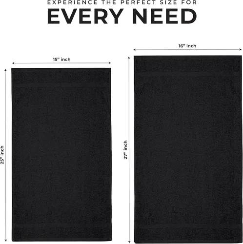 Vista 7 de Paquete de 12 toallas de salón de lujo, 100% algodón hilado en anillo, cómodas, no decoloradas, altamente absorbentes, (25 x 15), toalla