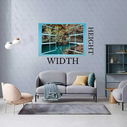 Vista 35 de Pegatinas con vista al mar y al cielo para pared de cuarto, efecto 3D para ventana, estilo bohemio, decoración de pared, aula (ancho) 31.5 pulgadas