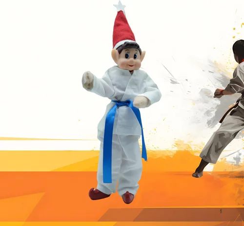 Vista 5 de Accesorios y ropa para muñeca de elfo, trajes de taekwondo y karate con estilo de alta costura, la muñeca no está incluida