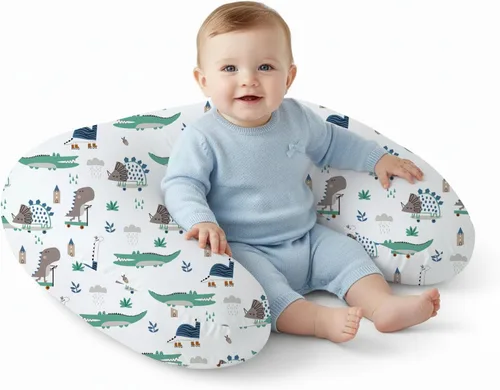 Vista 18 de Little Grape Land - Almohada de lactancia mejorada, lactancia materna y biberón durante 0 a 16 meses, funda suave lavable a máquina con relleno