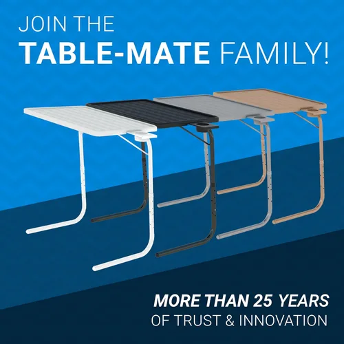 Vista 9 de Table-Mate Bandeja/mesa de TV Escritorio portátil plegable para cenar, bandejas de mesa de sofá para comer bocadillos, escritorio portátil