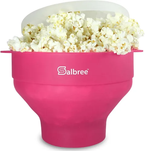 Vista 12 de La máquina original Salbree para palomitas de maíz plegable de silicona para microondas, cuenco microondas con capacidad para 16 tazas, utiliza aire