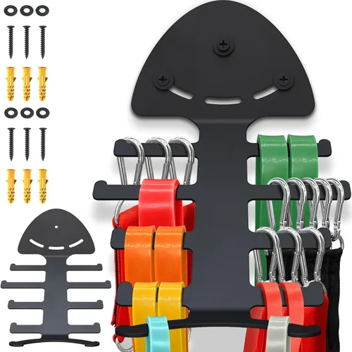 Vista 10 de Exercise Resistance Band Rack, Resistance Bands Storage Hanger Gym Equipment Organizer Rack for Pull Up Bands, Multi-Purpose Gym Equipment Storage