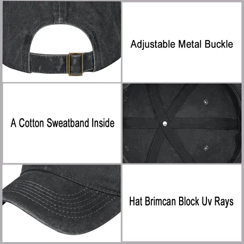 Vista 6 de Sombrero de mano de esqueleto, gorra de béisbol con dedos de calavera, ajustable, lavado y desgastado, para hombres y mujeres