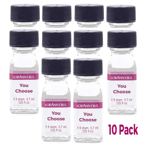 Vista 3 de LorAnn SS sabores 10 paquetes de 1 botella de dram (0.125 onzas líquidas - 0.1 fl oz), elige los sabores más un gotero de 1 dram