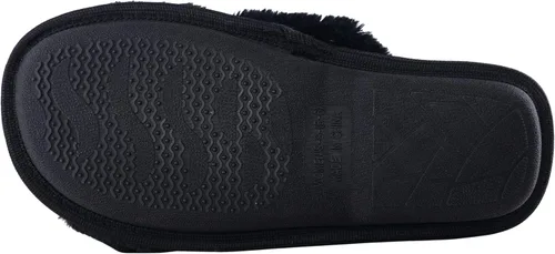 Vista 5 de FOCO Pantuflas deslizantes cruzadas mullidas con logotipo de texto del equipo NFL para mujeres