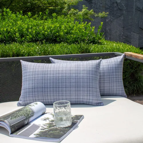 Vista 34 de Kevin Textile - Juego de 2 fundas de almohada decorativas para exteriores, impermeables, para jardín, patio, tienda de campaña, sofá, de 16 x 16