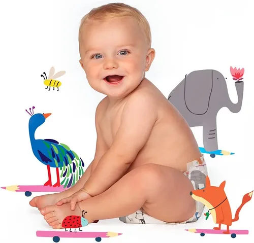 Vista 3 de Hello Bello Pañales para bebé de alta calidad, talla 6 I 68 unidades, desechables, extraabsorbentes, hipoalergénicos y ecológicos con ajuste cómodo