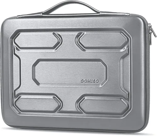 Vista 22 de DOMISO Funda para laptop de 13.3 pulgadas con asa, bolsa para computadora a prueba de golpes, funda protectora impermeable EVA para portátiles
