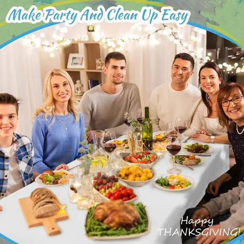 Vista 5 de Juexica 12 Pcs Disposable Plastic Tablecloth 54" x 108" Waterproof Table Cover Plastic Decorative Table Cloth for Birthday Graduation Ocean Theme