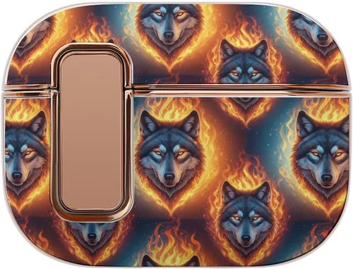 Vista 21 de Portable Shockproof Cases Cover Compatible with Airpods Pro 2 Charging Case for Women Men with Lock, Rose Flowers German Shepherd Purple