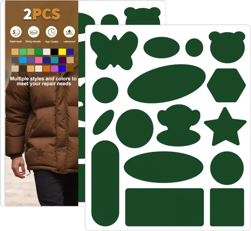 Vista 10 de Azobur Parches de reparación de chaquetas de plumón, impermeables, autoadhesivos, parches de tela de nailon para chaquetas hinchadas
