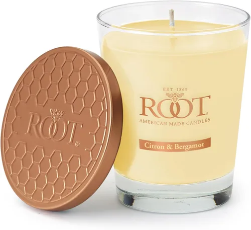 Vista 14 de Root Candles Velas Aromáticas Mezcla de Cera de Panal Vela Artesanal Premium, Veriglass Pequeño, Limón y Bergamota