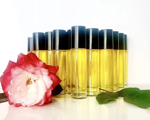 Vista 4 de shamarwyn Aceite de perfume de rosa, orgánico natural, fragancia botánica, mezcla de aceites esenciales puros, roll-on 0.3 fl oz