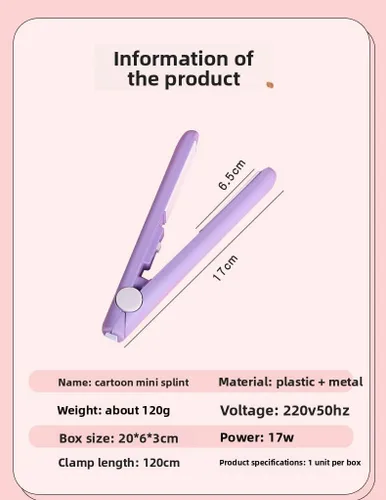 2 in 1 Mini Hair Straightener, Portable Ceramic Flat Iron for Bangs & Short Hair, Fast Heating Dual Voltage Styling Tool with Storage Box,
