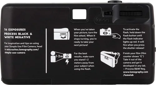 Vista 3 de Lomography - Cámara de película recargable, color blanco y negro