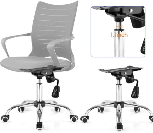 Vista 4 de Wealrit Base inclinable para silla de oficina, mecanismo de elevación de control resistente, placa base giratoria negra de 8.3 x 5.1 pulgadas