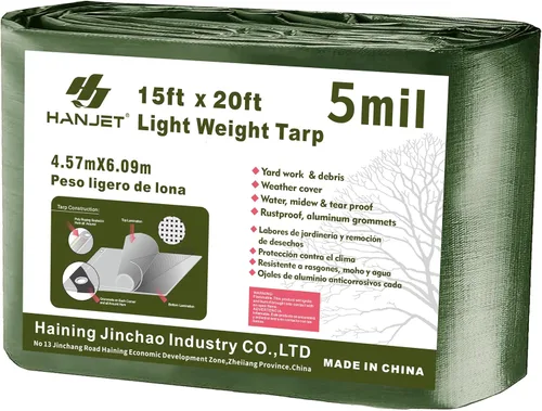 Vista 17 de lona impermeable duradera para cubierta, para camping, jardín, azul/verde militar, Verde