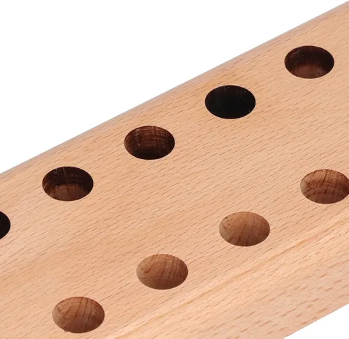 Vista 6 de Organizador de alicates, base de madera de pino, soporte para cortador de madera, 16 agujeros para almacenamiento