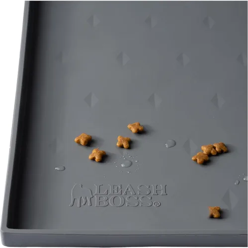 Vista 18 de Leash Boss Tapete de comida para perros - Paquete de 2, tapete impermeable para tazones de gatos y perros para comida y agua, tapetes de silicona