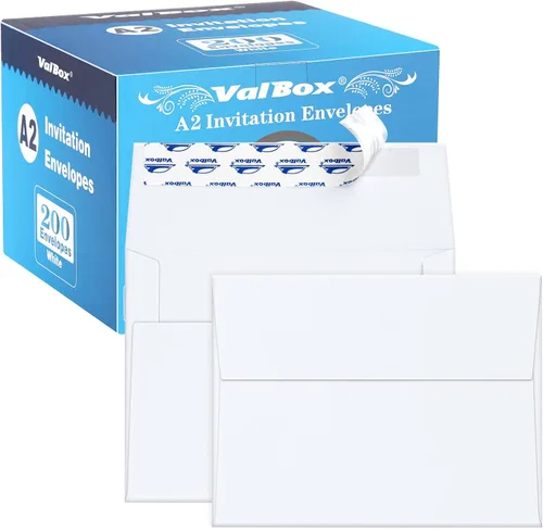 Vista 7 de ValBox 200 sobres de invitación tamaño A7, 5 x 7, sobres de papel kraft marrón de 120 g/m², autoadhesivos, para tarjetas de 5 x 7, para bodas